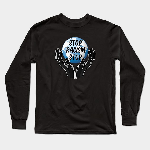 stop racism stop Long Sleeve T-Shirt by hoopoe
